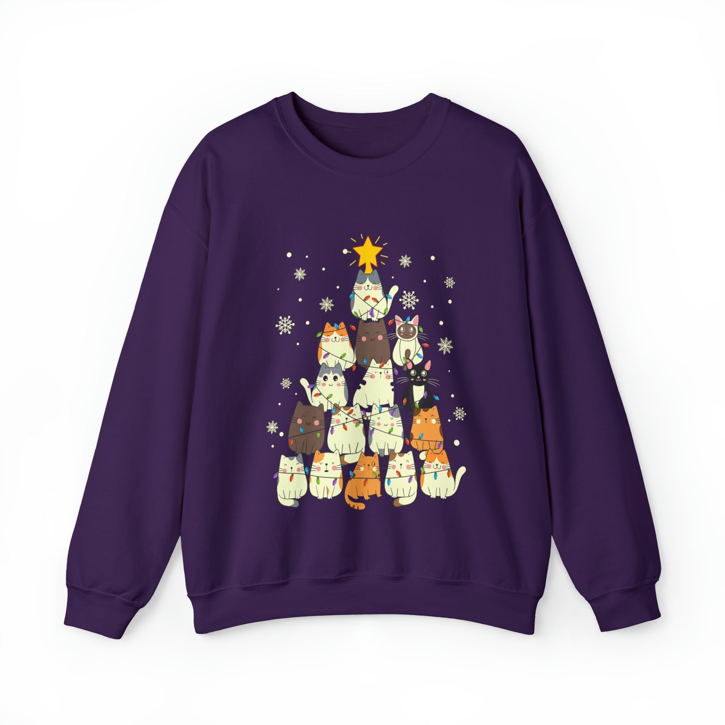 Cat Christmas sweater Kitty Christmas tree sweatshirt Family matching Merry Bright Christmas sweatshirt Christmas Sweater Holiday Christmas
