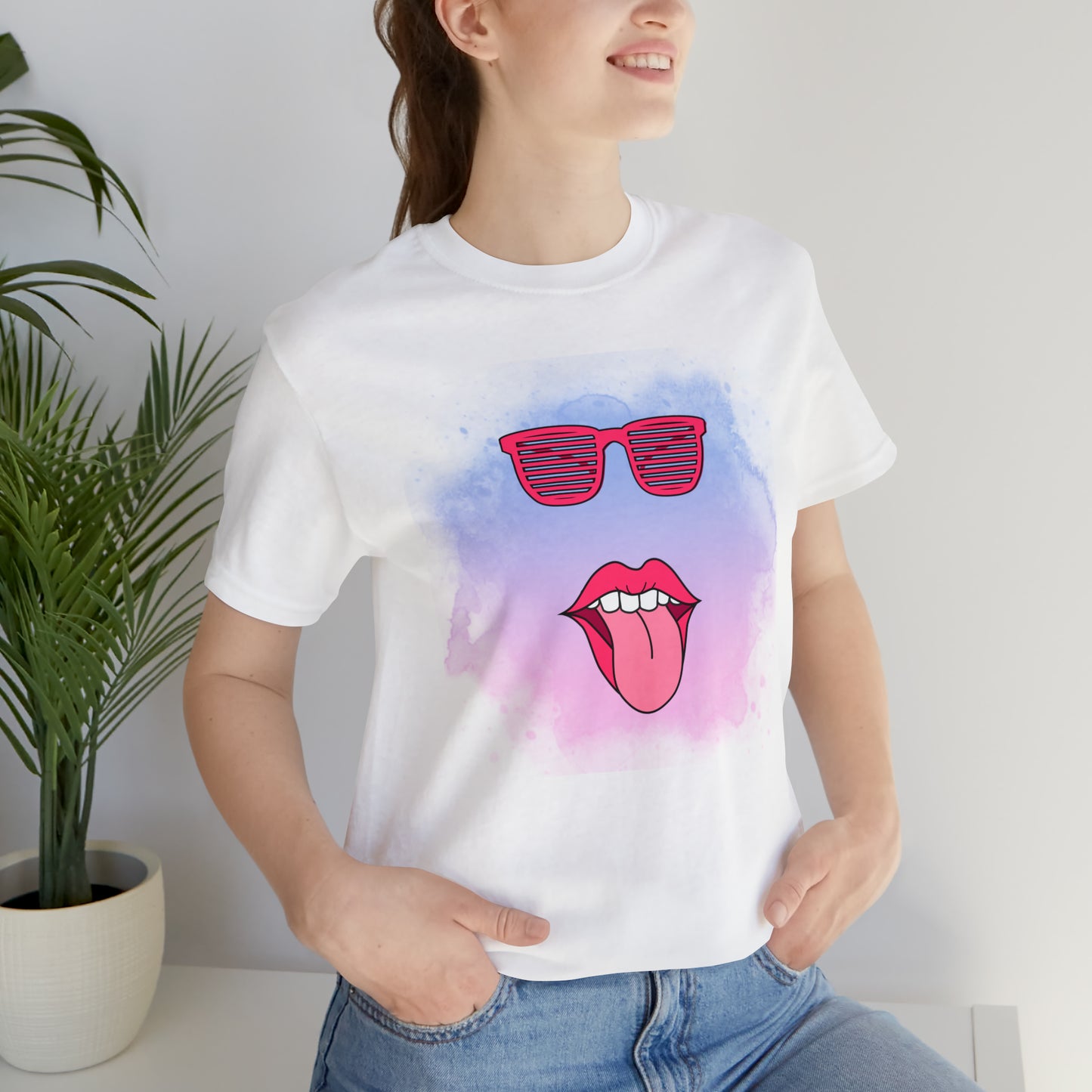Lip Sunglasses t-shirt, Bubble gum kiss shirt,Pink Gum Shirt,Galantine gift travel shirt,best friend trip,girls vacation trip, Unisex Jersey