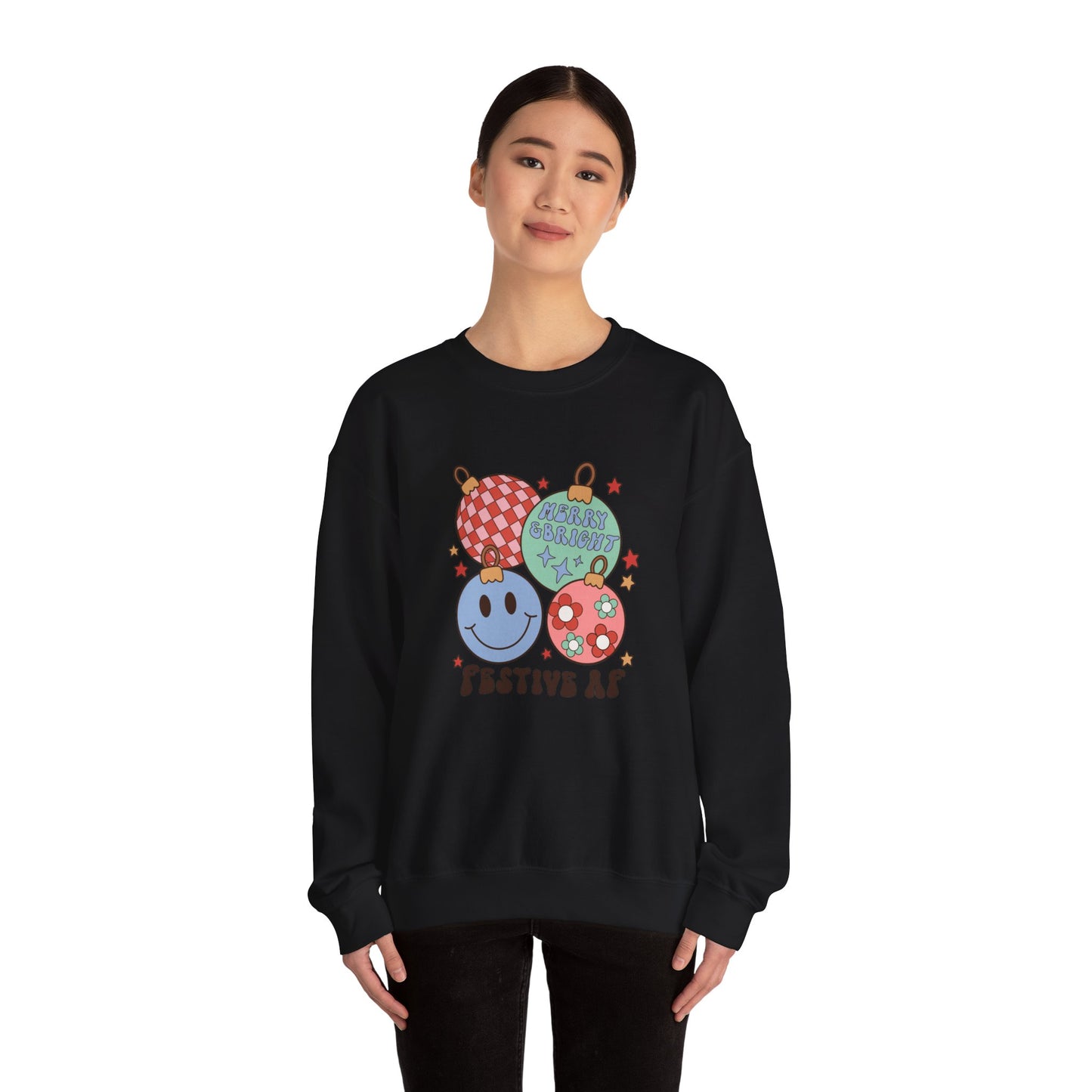 Festive AF Christmas sweater Christmas women sweatshirt Merry Christmas cupcake hot cocoa sweatshirt Bright Christmas gift for her