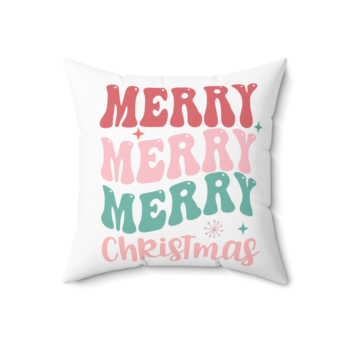 Merry Merry Christmas pillow North pillow Merry & Bright Christmas gift for her gift for him Christmas home decor Polyester Square Pillow