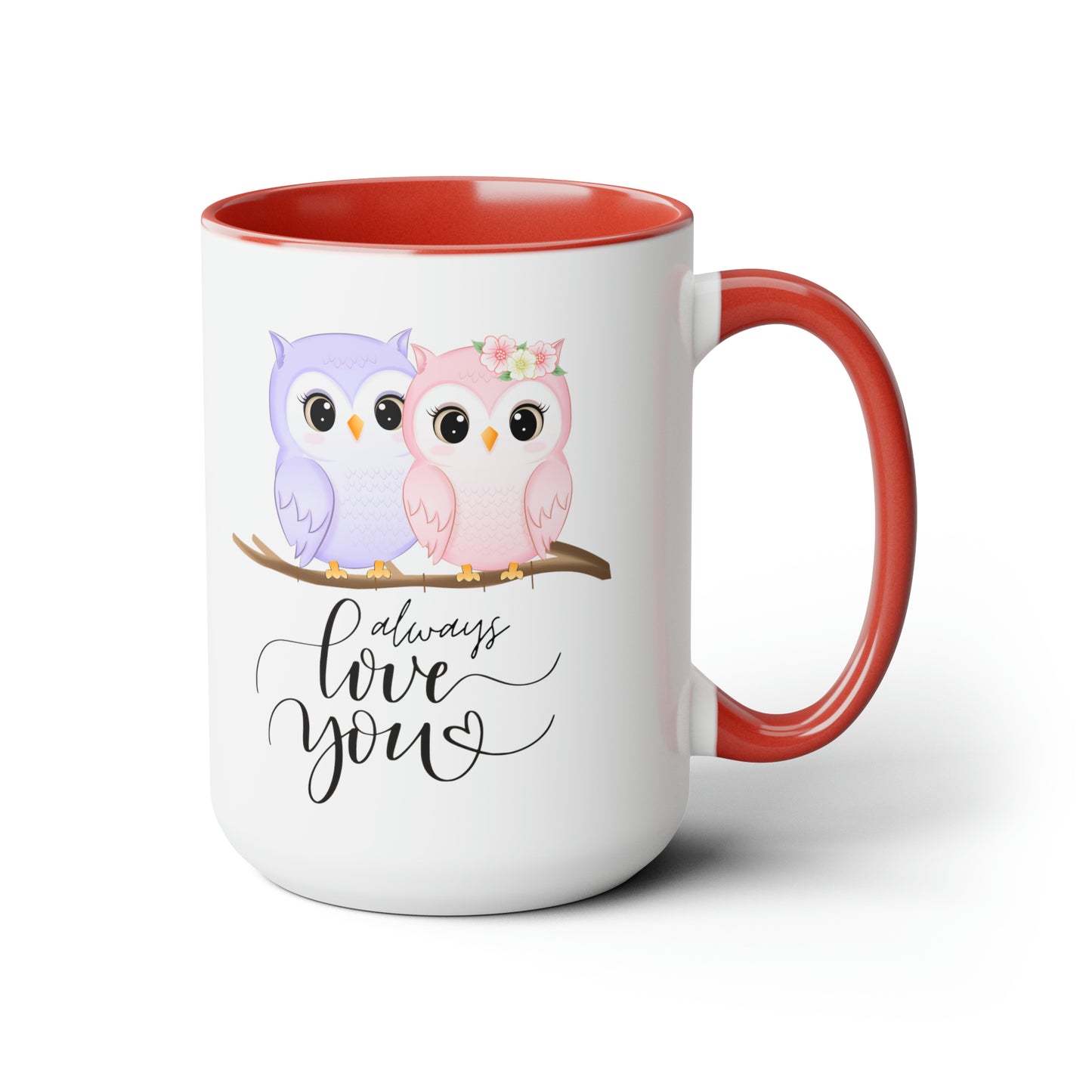 Owl always love you Valentine's Day mug sister gift Coffee Mug pregnancy reveal gift heart mug gift for her Mug wife Coffee tea 15oz