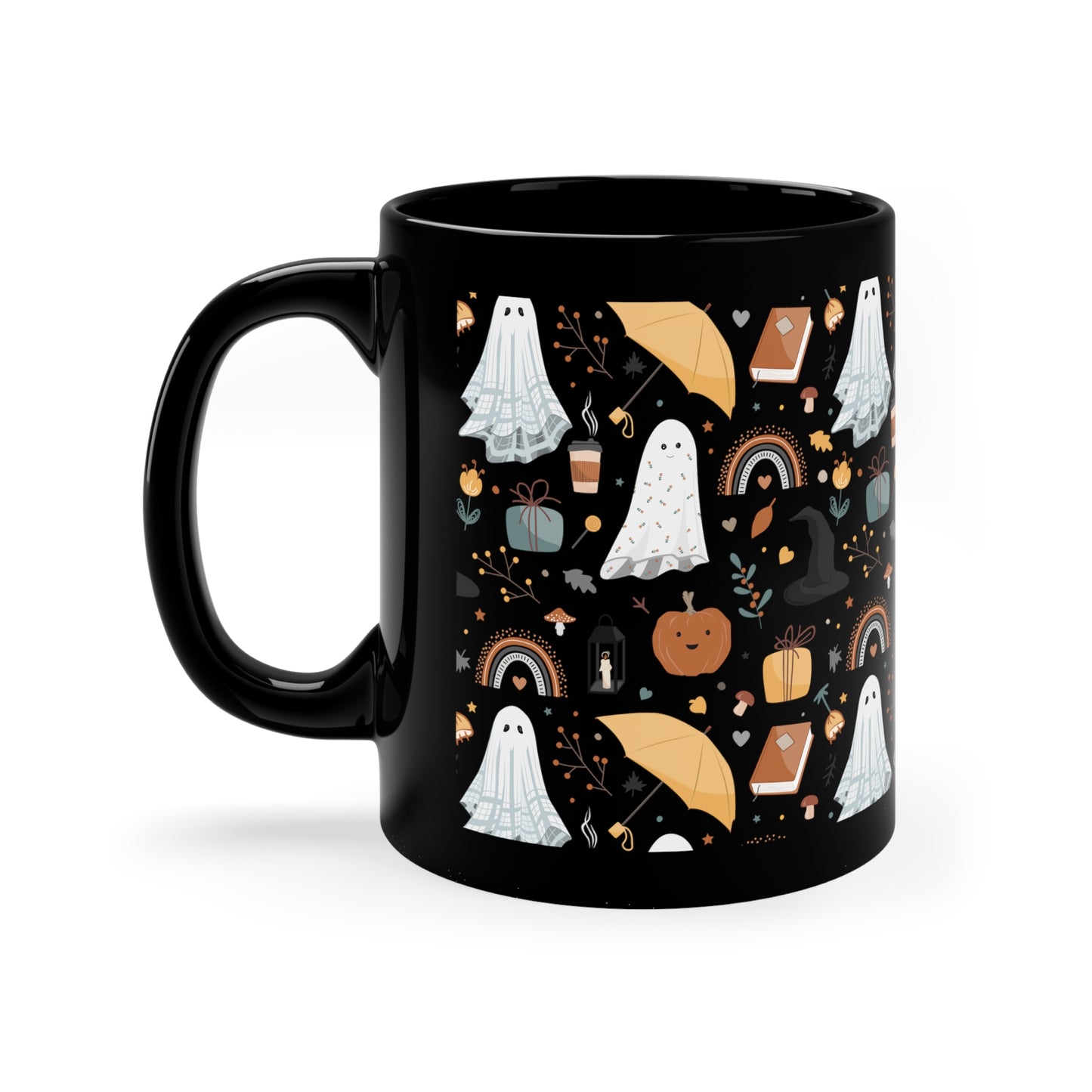 Halloween lover gift Halloween mug ghost mug coffee lover gift tea lover gift for her gift for him Mug Bestfriend Christmas 11oz Black Mug