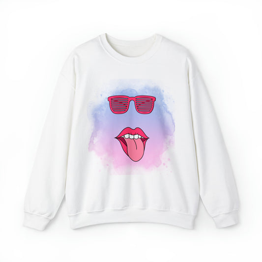 Lip Sunglasses Hoodie, Bubble Gum kiss Hoodie, Fun Summer shirt, Birthday gift for her, Galantine travel sweatshirt, Unisex