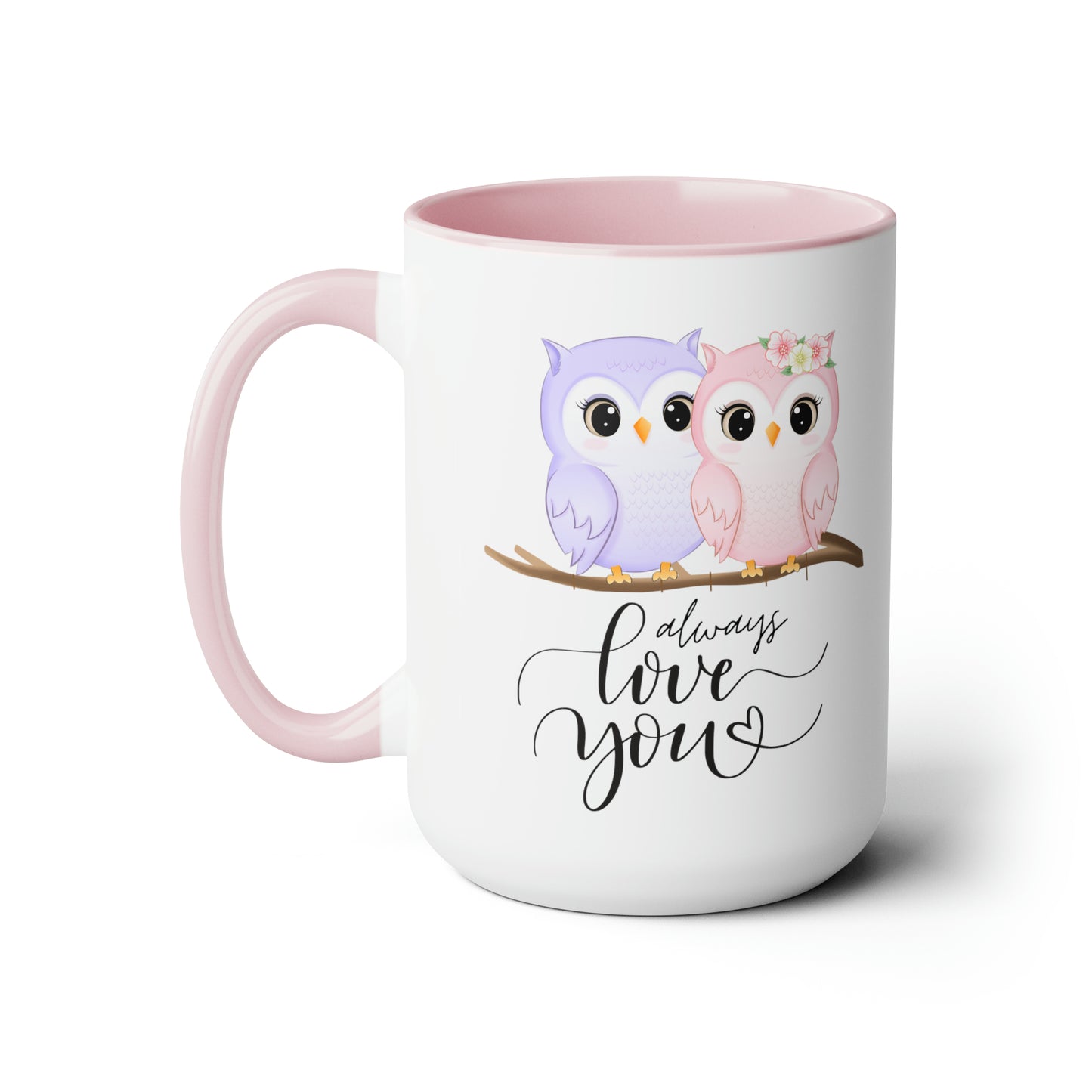 Owl always love you Valentine's Day mug sister gift Coffee Mug pregnancy reveal gift heart mug gift for her Mug wife Coffee tea 15oz