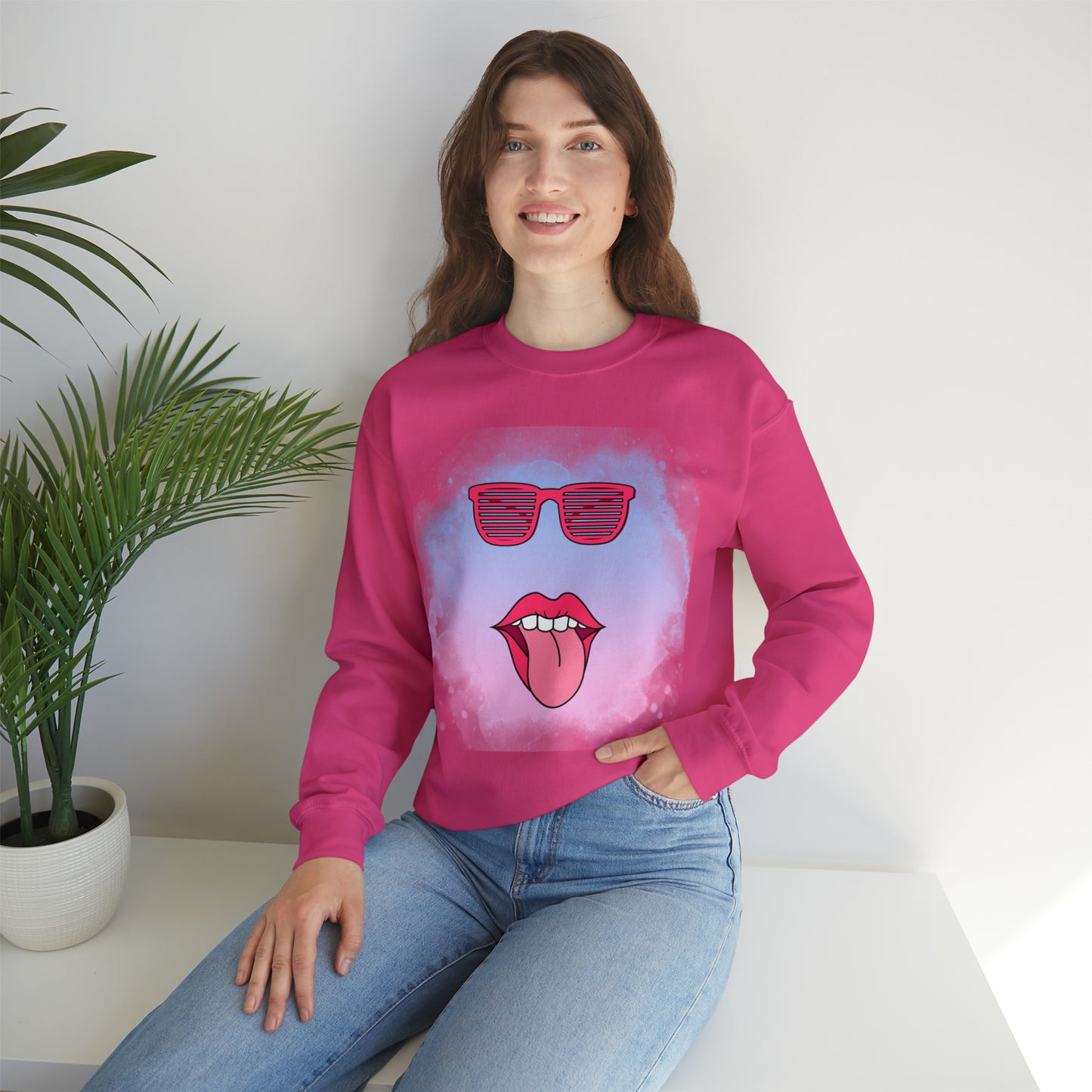 Lip Sunglasses Hoodie, Bubble Gum kiss Hoodie, Fun Summer shirt, Birthday gift for her, Galantine travel sweatshirt, Unisex