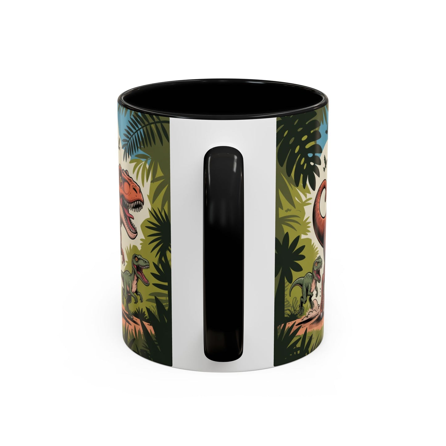 Orange cat riding a T-rex mug Funny cat lover Mug Cat Raptors the jungle mug Gift for cat dinosaur lover mug Cat lady gift Cat mom Christmas