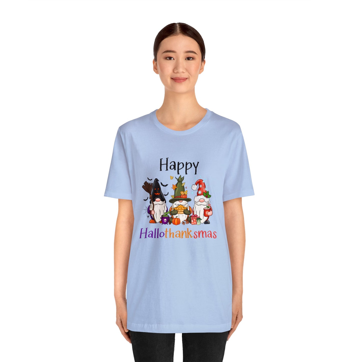 Gnomes lover gift gnomes Halloween shirt gift for her gift for him happy Hallothanksmas Shirt Unisex Tee Christmas gift Thanksgiving shirt