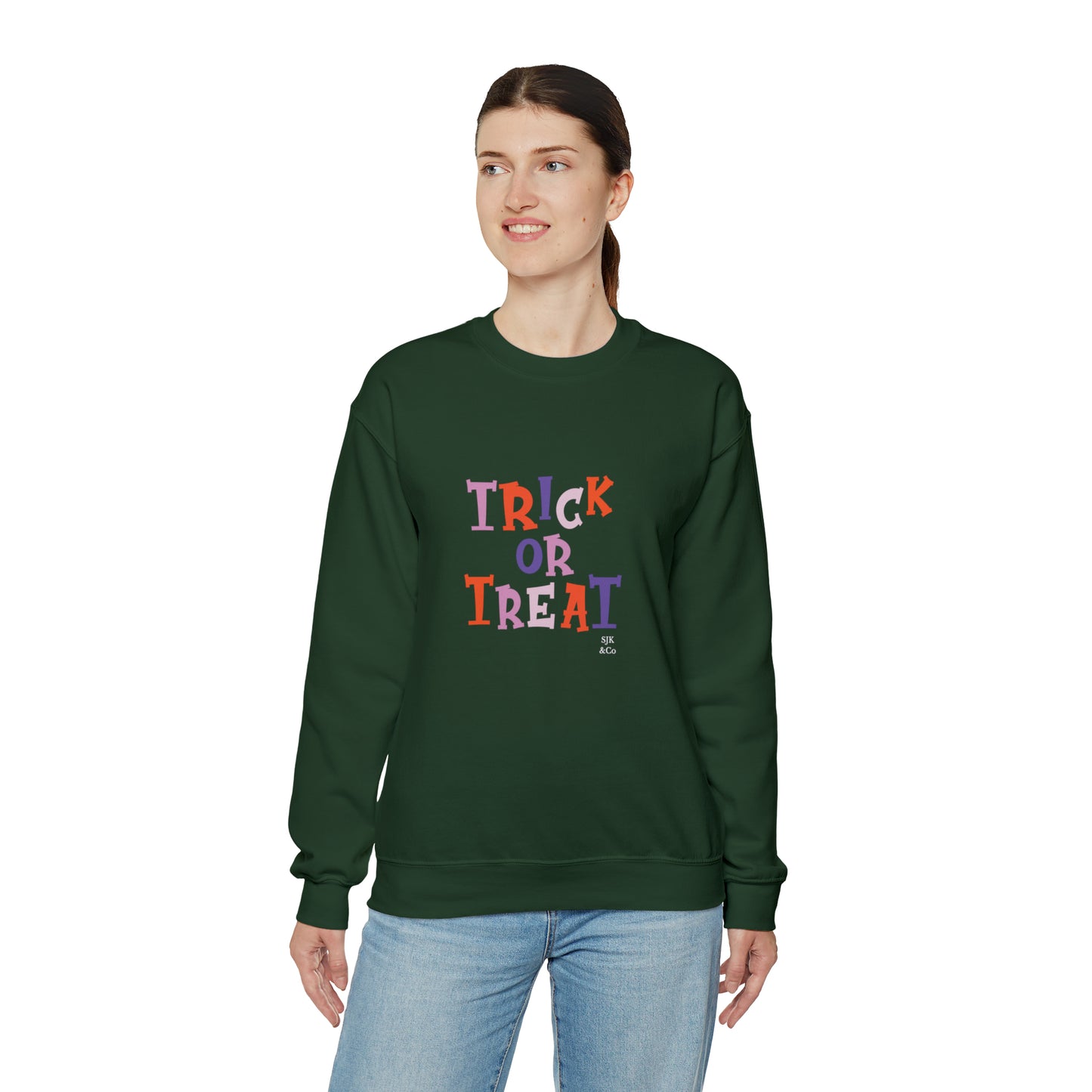 Trick or Treat Funny Halloween Sweatshirt Funny Halloween Horror Shirt Halloween Women's Sweatshirt Funny Halloween Tee Unisex gift pastel