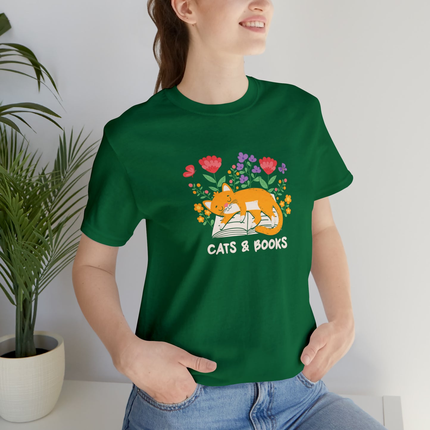 Cat Mom Shirt Cat Lover Tee Cute Book Cat Shirt Floral Book Shirt Book Lover Sweatshirt Reader Bookish Tee Cat Themed Gift For Women for men
