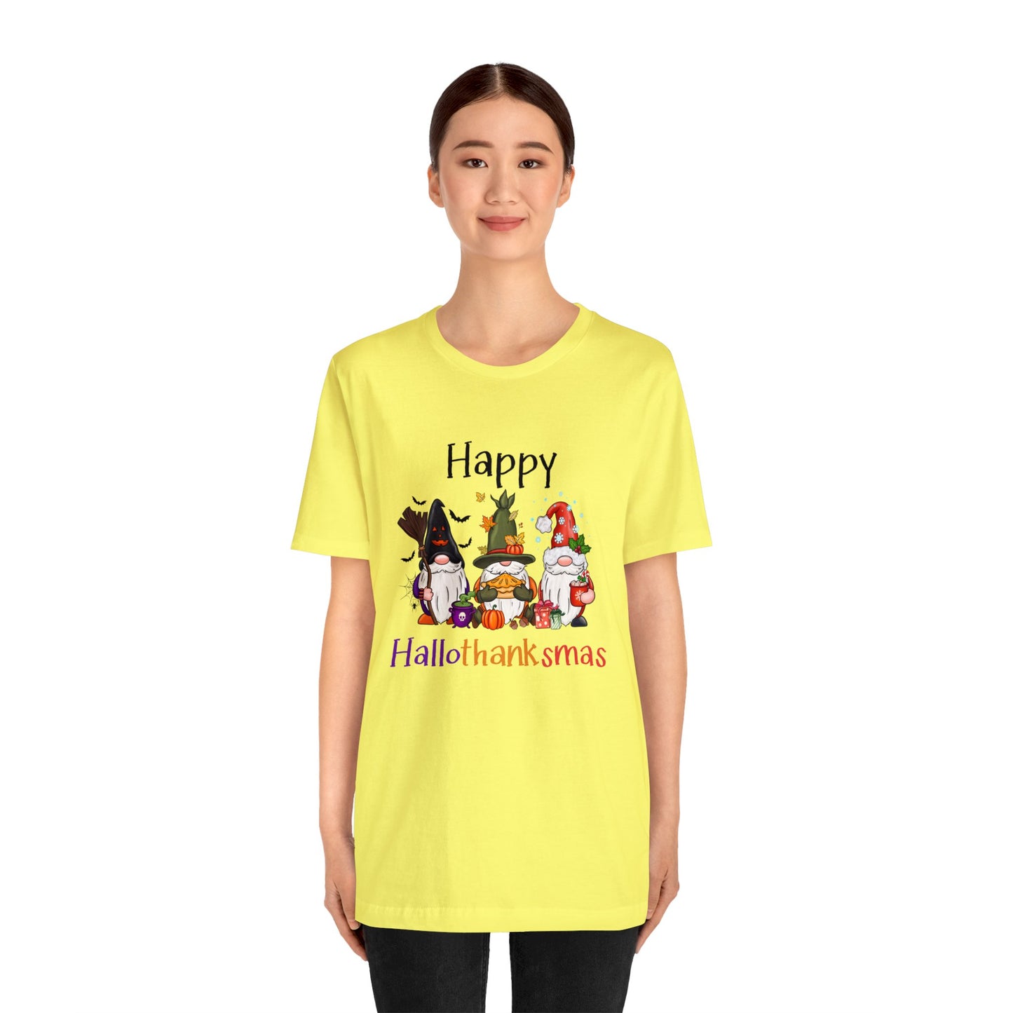 Gnomes lover gift gnomes Halloween shirt gift for her gift for him happy Hallothanksmas Shirt Unisex Tee Christmas gift Thanksgiving shirt