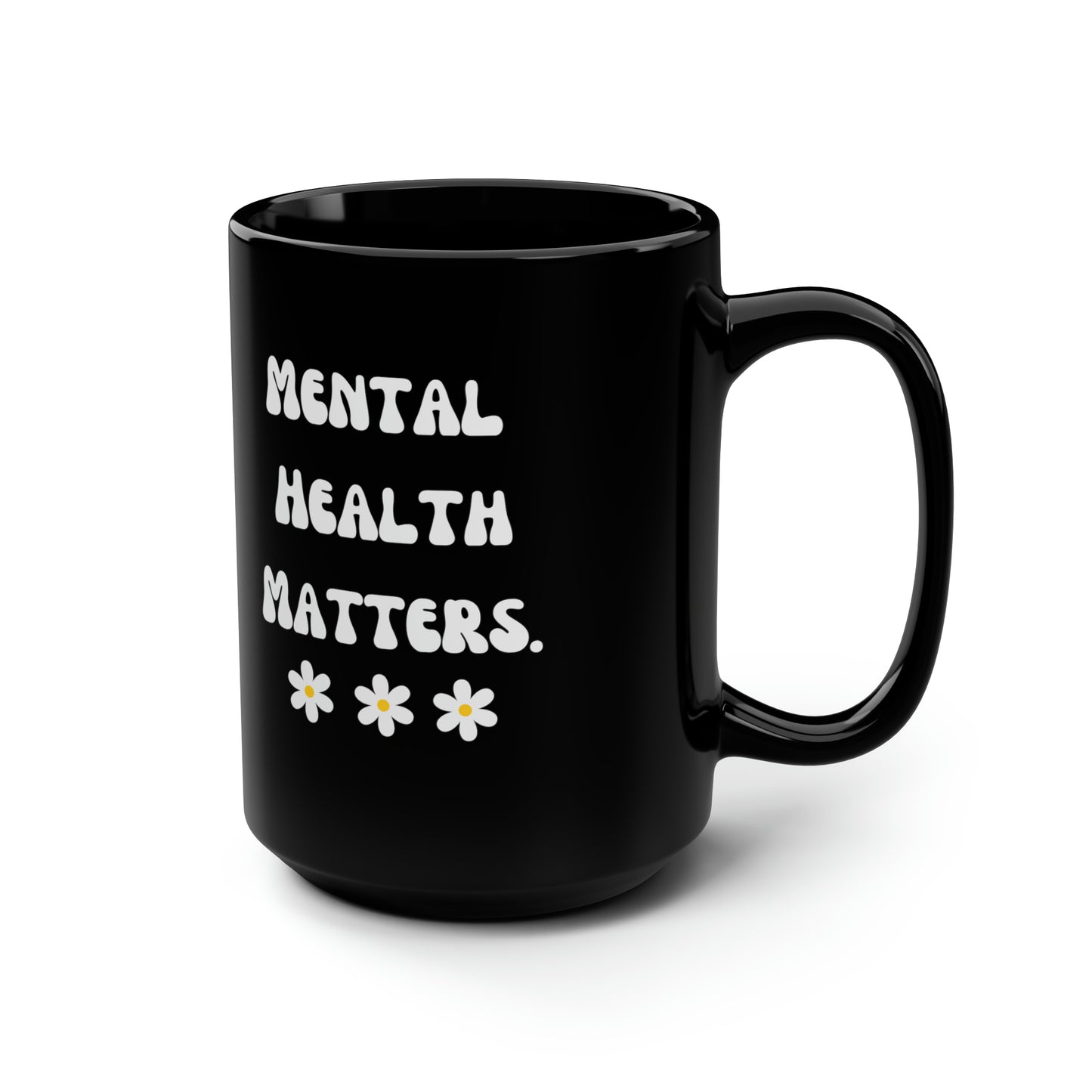 Mental health matters sign mug Black ceramic Mug 15oz funny gift Queen Bey fan Renaissance World Tour Tickets BeyHive merch office Christmas