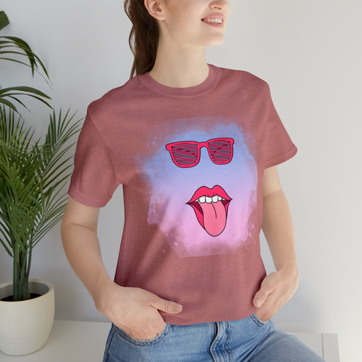 Lip Sunglasses t-shirt, Bubble gum kiss shirt,Pink Gum Shirt,Galantine gift travel shirt,best friend trip,girls vacation trip, Unisex Jersey