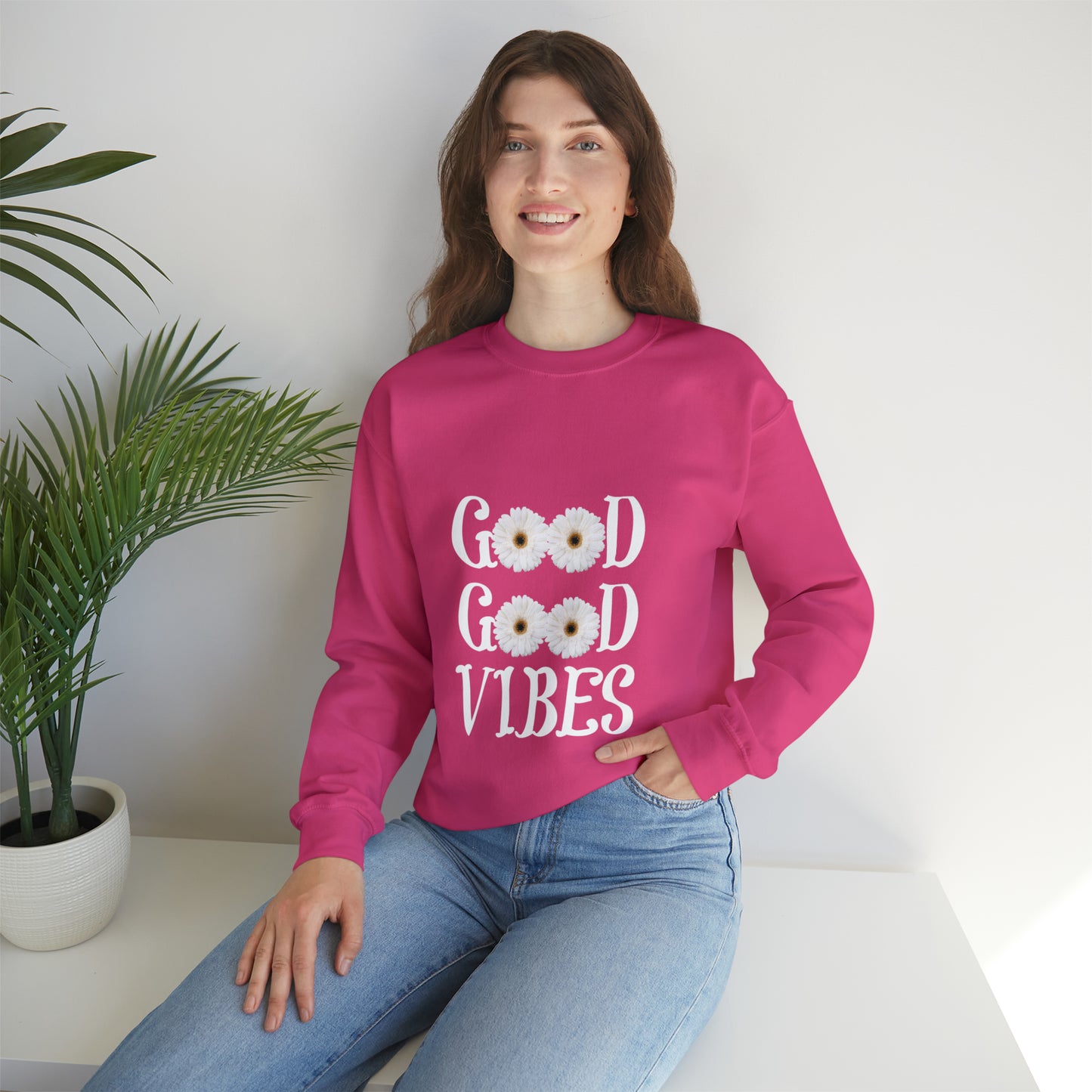 Good Vibes Sweatshirt, Unisex Heavy Blend™ Crewneck Sweatshirt