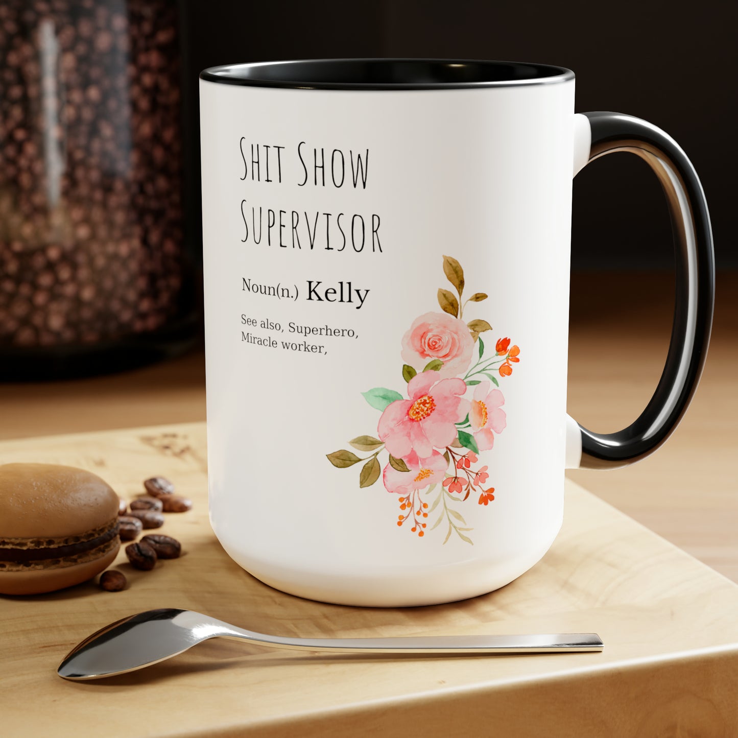 Shit Show Supervisor mug Coffee Mug coworker gift mug Floral mug gift for her Mug funny gift for wife Coffee Mugs tea Christmas gift 15oz