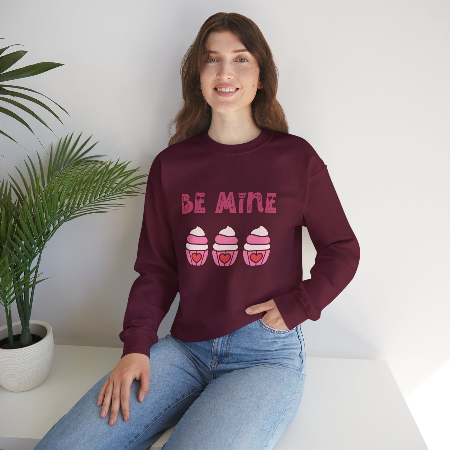 Be mine cupcake sweater valentines Day sweatshirt love sweater galentine's day gift best friend gift Unisex gift cupcake sweatshirt