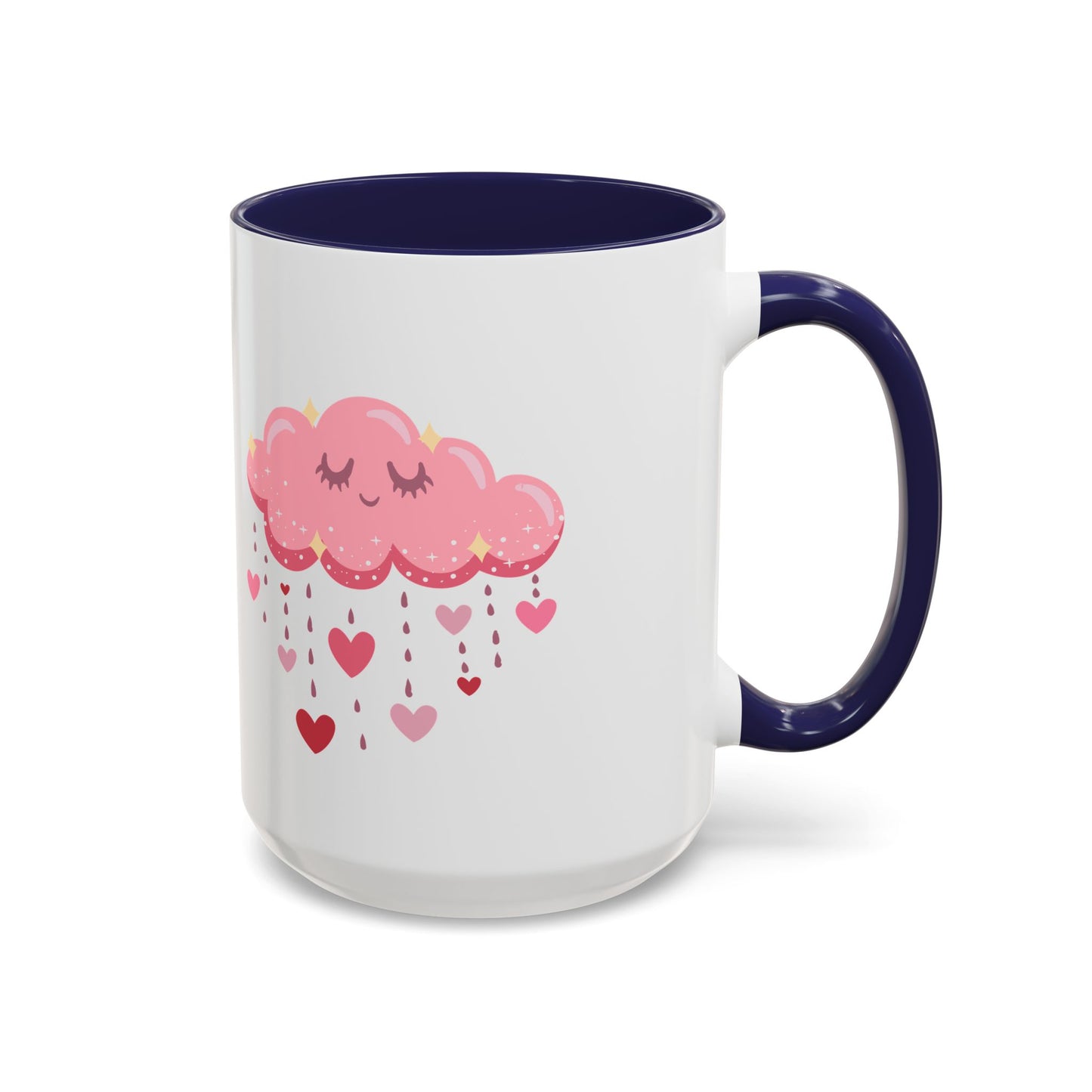 Happy pink cloud mug pink hearts mug Valentines day mug Galantines day Bestie giftforher gift tea Mug Coffee Gift for Mom vday gift girlboss