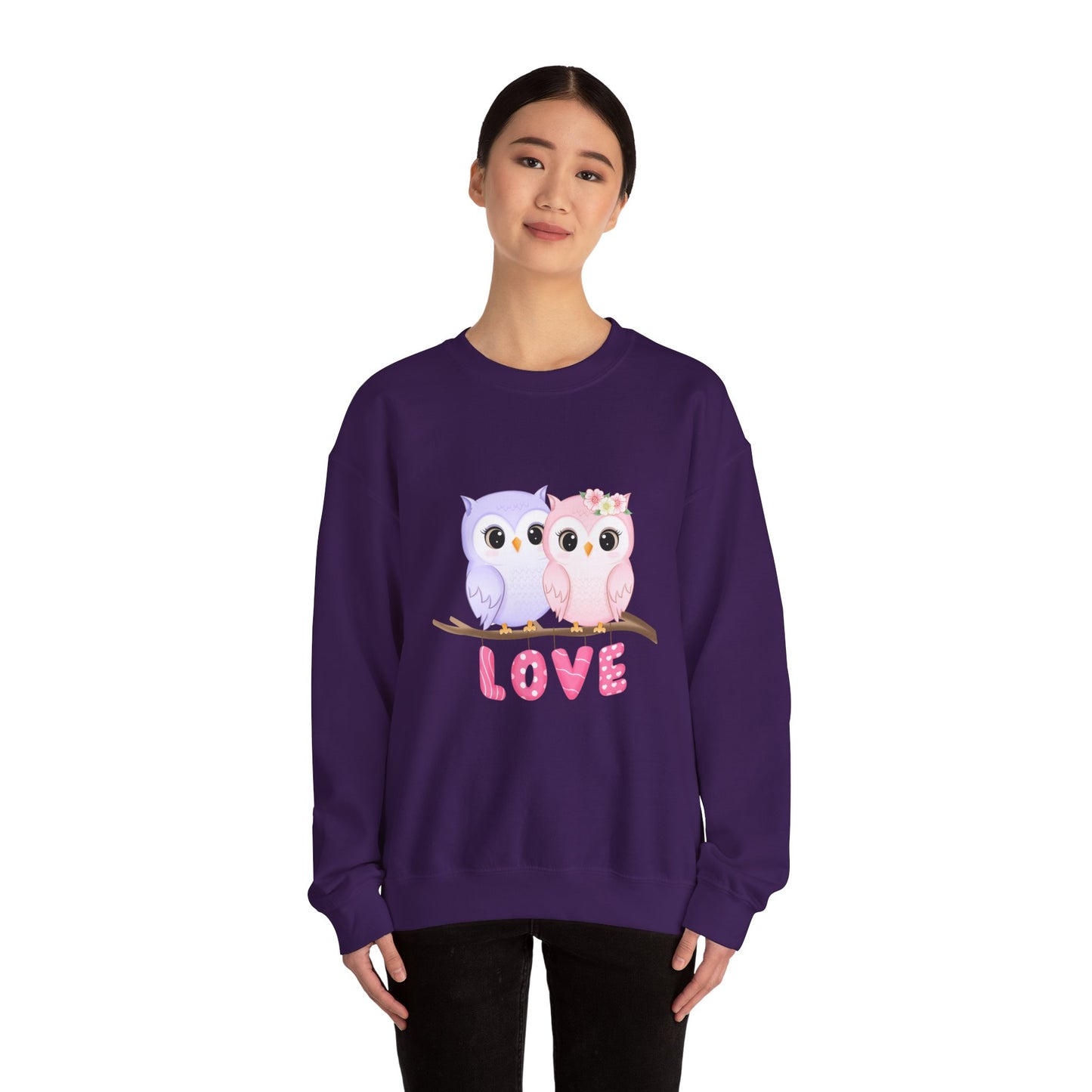 Owl Love sweater valentines Day sweatshirt valentines day shirt best friend gift for her Unisex owl sweater Love shirt unique holiday gift