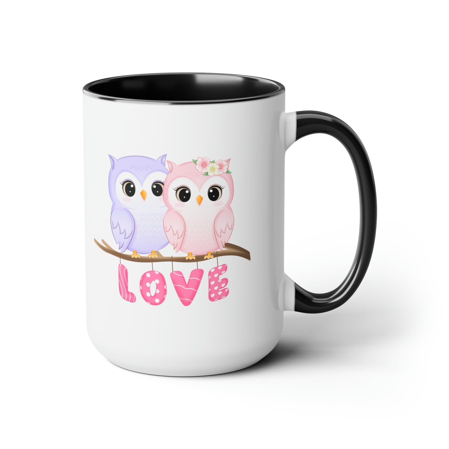 Owl Valentine's Day mug sister gift Coffee Mug pregnancy reveal gift heart mug gift for her Mug wife Coffee tea 15oz