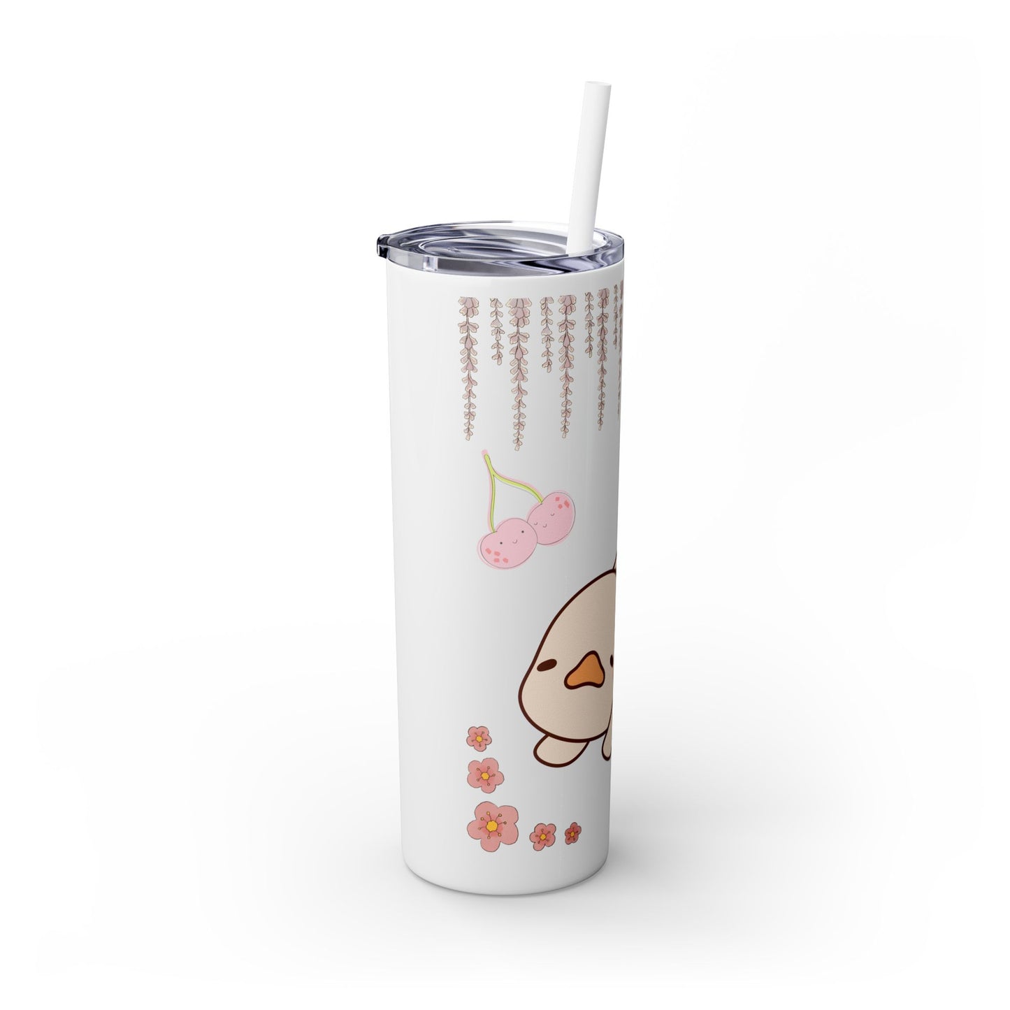 Cute Animal Skinny Tumbler with Straw Kawaii bottle 20oz - Perfect for Kids, Pets Lovers, Birthday Gift, Travel, Summer Fun